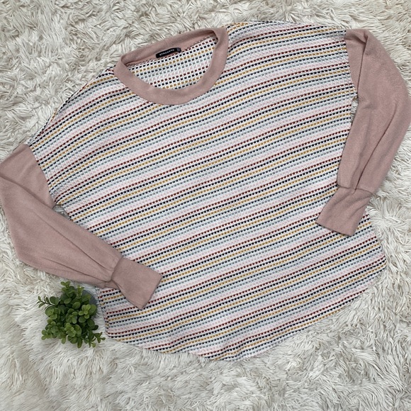 Staccato Hacci Mixed Media Top 💗 Pink White Multi - Picture 3 of 14